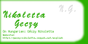 nikoletta geczy business card